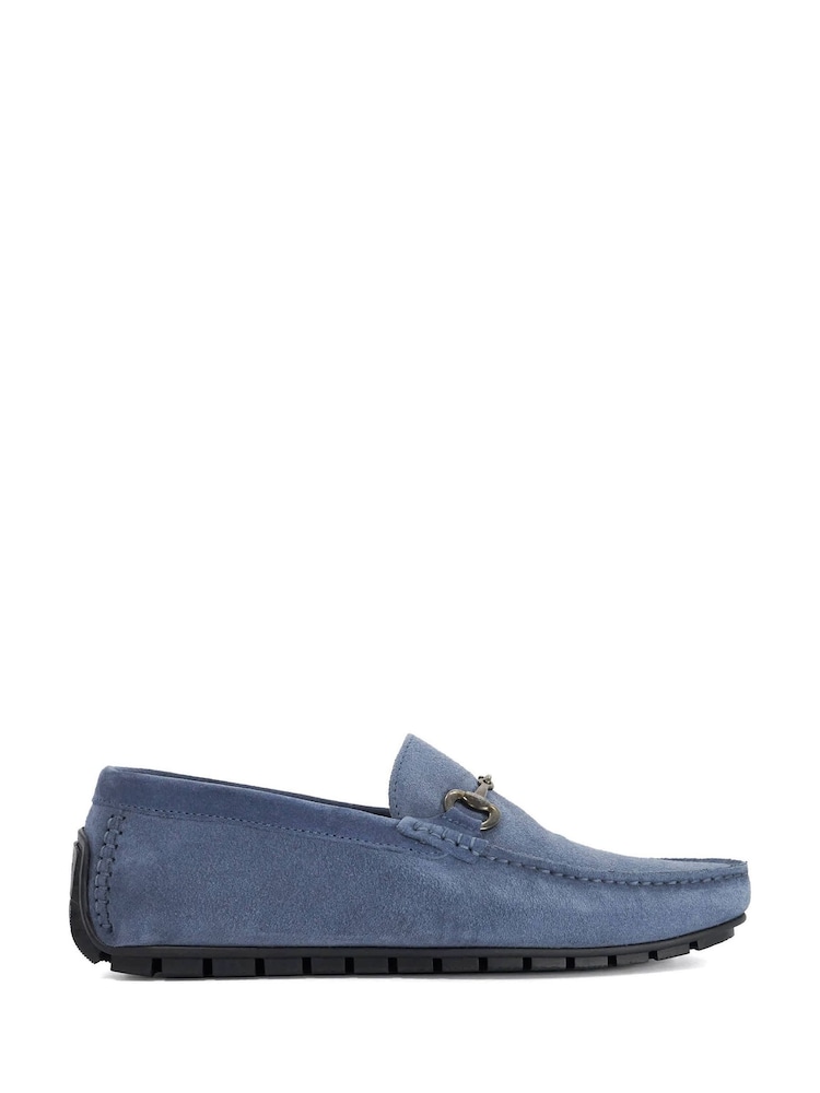 Dune London Blue Brackon Wide Fit Moccasins - Image 1 of 5