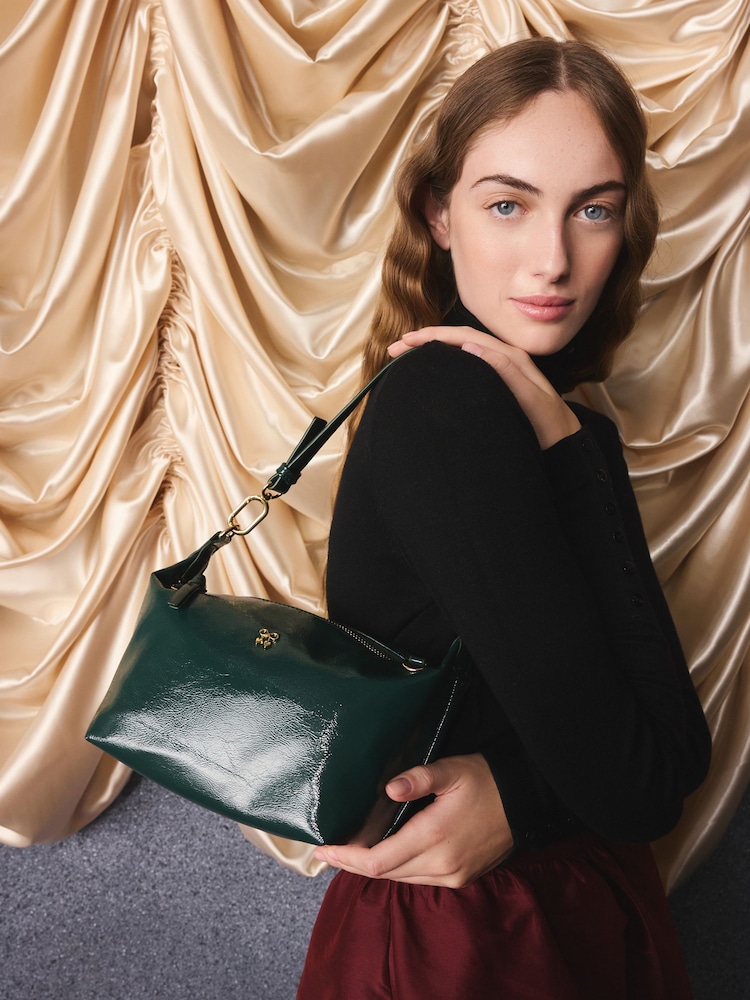 Cath Kidston Patent Green Shoulder Bag - Image 1 of 4 Cath Kidston Patent Green Shoulder Bag - Image 1 of 4