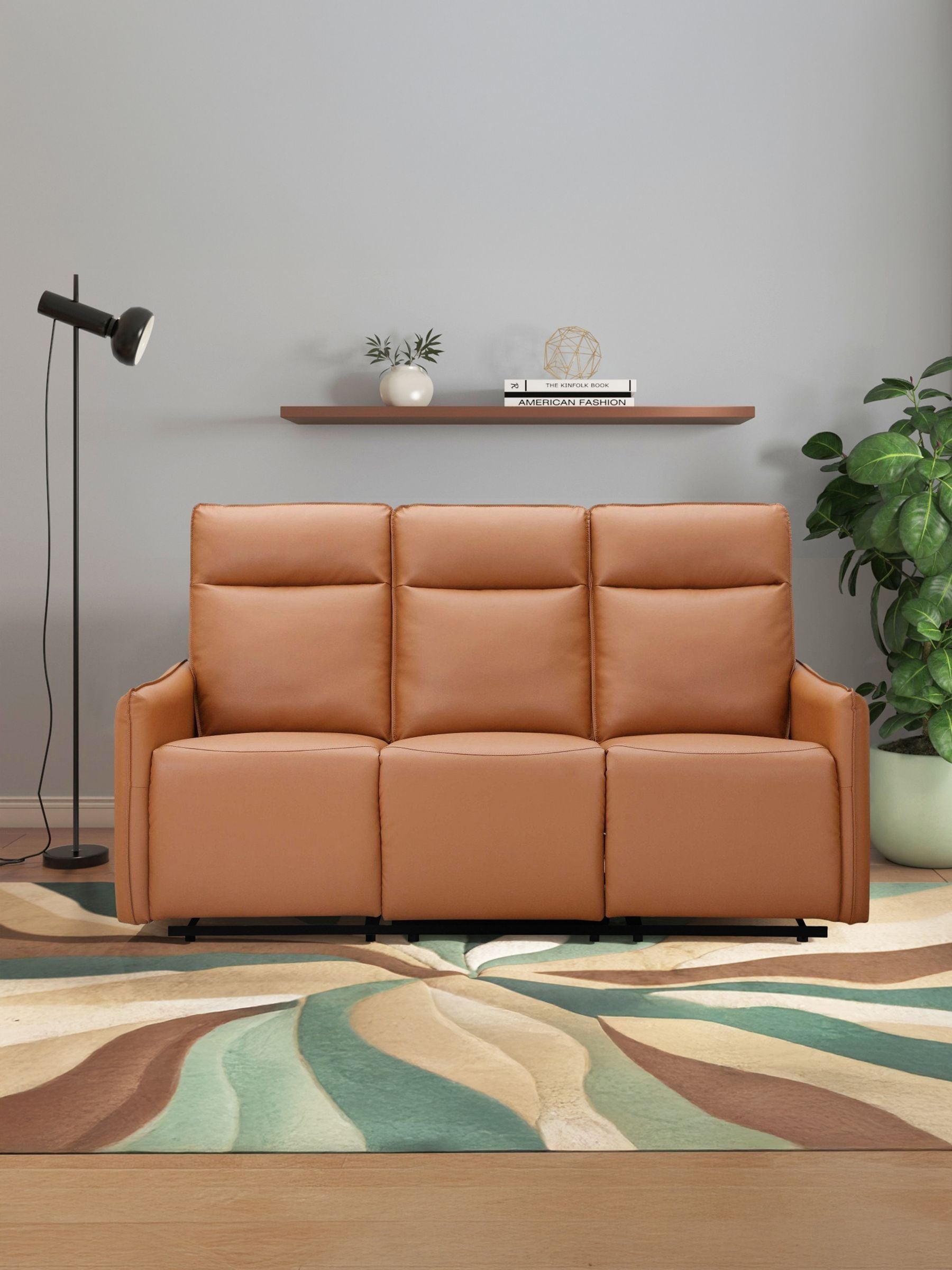 Dorel Home Lugo Faux Leather 3 Seater Manual Recliner - Image 5