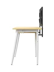 Alphason Oak White Freemont Desk with Fabric Storage - Image 3 of 6