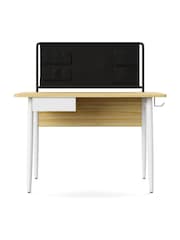Alphason Oak White Freemont Desk with Fabric Storage - Image 5 of 6