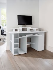 Alphason White San Diego Computer Desk - Image 1 of 6