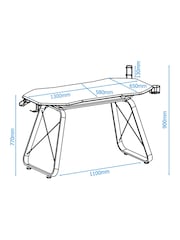 Alphason Black Oblivion Gaming Desk - Image 4 of 6