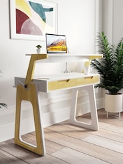 Alphason Oak White Palmer Adjustable Desk - Image 1 of 6