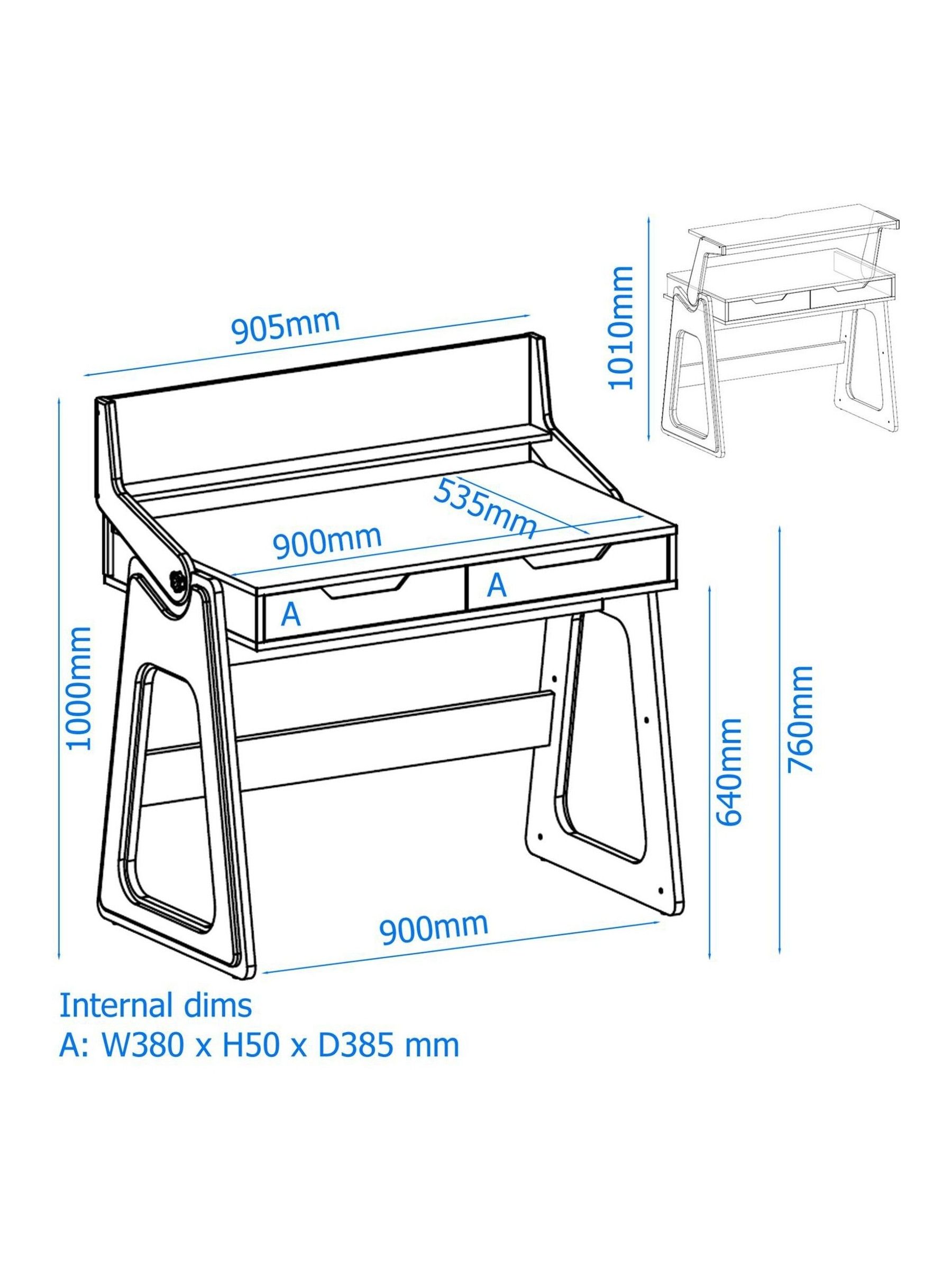 Buy Alphason Oak White Palmer Adjustable Desk from the Next UK online shop
