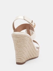Novo White Bethany Hardware Detail Strap Wedge Sandals - Image 4 of 6