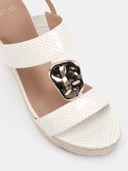 Novo White Bethany Hardware Detail Strap Wedge Sandals - Image 5 of 6