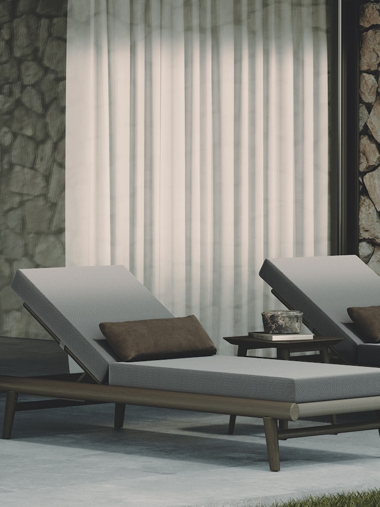 Nth Degree Dark Teak N1 Sun Lounger - Image 1 of 5 Nth Degree Dark Teak N1 Sun Lounger - Image 1 of 5