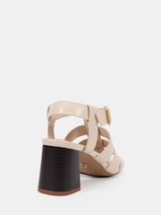 Novo White Wide Fit Leo Block Heel Gladiator Sandals - Image 4 of 6