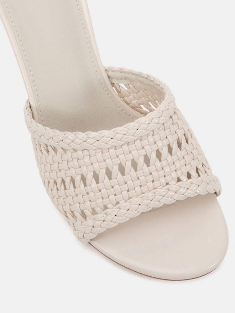 Novo Black Wide Fit Libby Mid Heel Woven Mules - Image 6 of 6