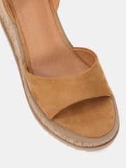 Novo Brown Wide Fit Bali Mid Wedge Two Part Sandals - Image 6 of 6