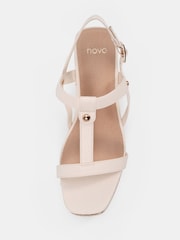 Novo White Bridie Low Wedge T Bar Espadrille Sandals - Image 5 of 6