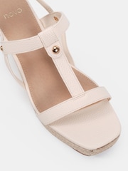 Novo White Bridie Low Wedge T Bar Espadrille Sandals - Image 6 of 6