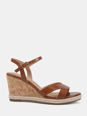 Novo Brown Bianca Two Part Cork Wedge Sandals - Image 2 of 6