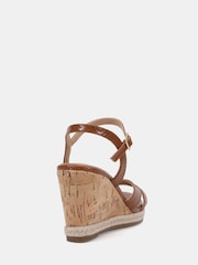 Novo Brown Bianca Two Part Cork Wedge Sandals - Image 4 of 6