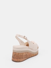 Novo White Billie Mid Wedge Knot Slingback Sandals - Image 4 of 6