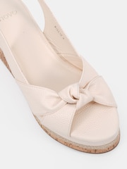 Novo White Billie Mid Wedge Knot Slingback Sandals - Image 5 of 6