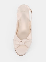 Novo White Billie Mid Wedge Knot Slingback Sandals - Image 6 of 6