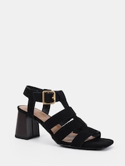 Novo Black Leo Block Heel Gladiator Sandals - Image 3 of 6