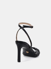 Novo Black Lily Strappy Two Part Mid Heel Sandals - Image 4 of 6
