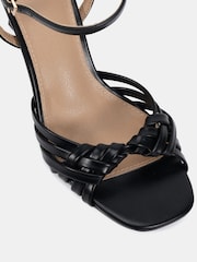 Novo Black Lily Strappy Two Part Mid Heel Sandals - Image 6 of 6