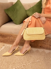 Novo Yellow Harri Raffia Two Part Mid Point Courts - Image 2 of 7