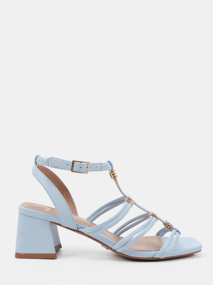 Novo Blue Leonora Block Heel Hardwear Strappy Sandals - Image 2 of 6