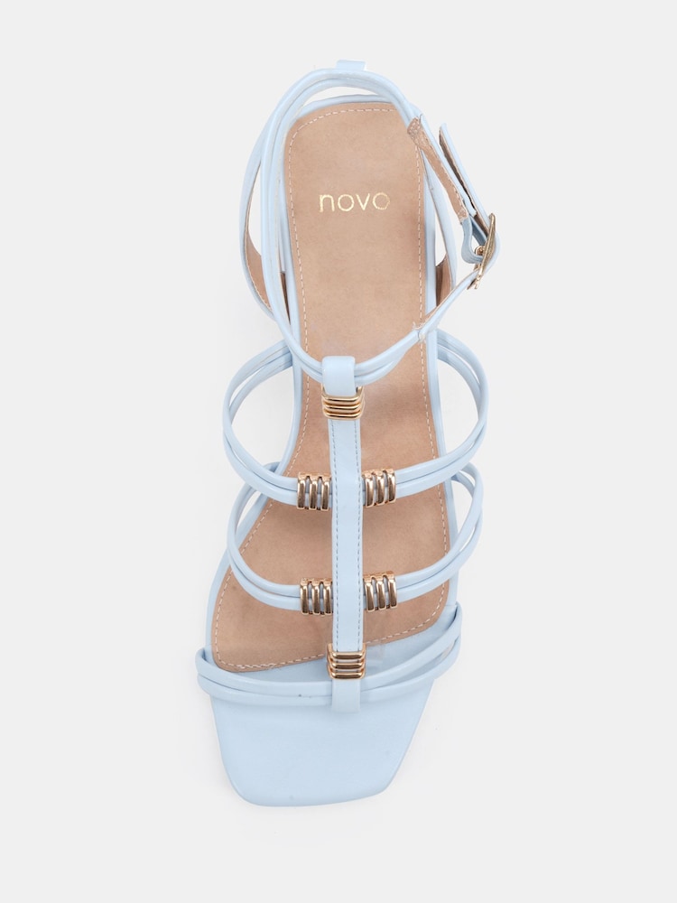 Novo Blue Leonora Block Heel Hardwear Strappy Sandals - Image 6 of 6