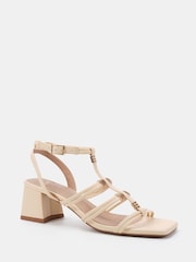 Novo Cream Leonora Block Heel Hardwear Strappy Sandals - Image 3 of 6