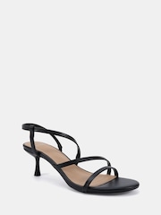 Novo Black Wide Fit Luna Low Heel Strappy Sandals - Image 3 of 6