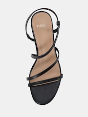 Novo Black Wide Fit Luna Low Heel Strappy Sandals - Image 5 of 6