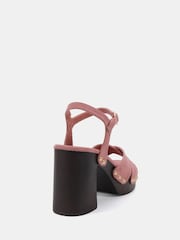 Novo Pink Lucia Block Heel Two Part Clog Sandals - Image 4 of 6