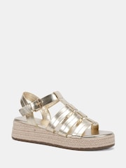 Novo Gold Tallie Espadrille Gladiator T Bar Sandals - Image 3 of 6