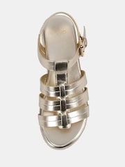 Novo Gold Tallie Espadrille Gladiator T Bar Sandals - Image 5 of 6