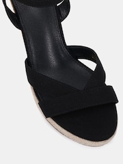 Novo Black Wide Fit Bianca Two Part Cork Wedge Sandals - Image 6 of 6