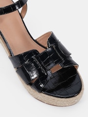 Negro - Novo Blythe Mid Wedge Strappy Espadrille Sandals - Imagen 5 de 6