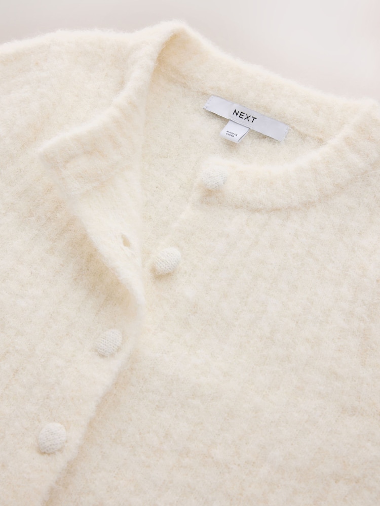 écru - Boucle Long Sleeve Slim Fit Cardigan with Wool - Image 9 de 9 écru - Boucle Long Sleeve Slim Fit Cardigan with Wool - Image 9 de 9