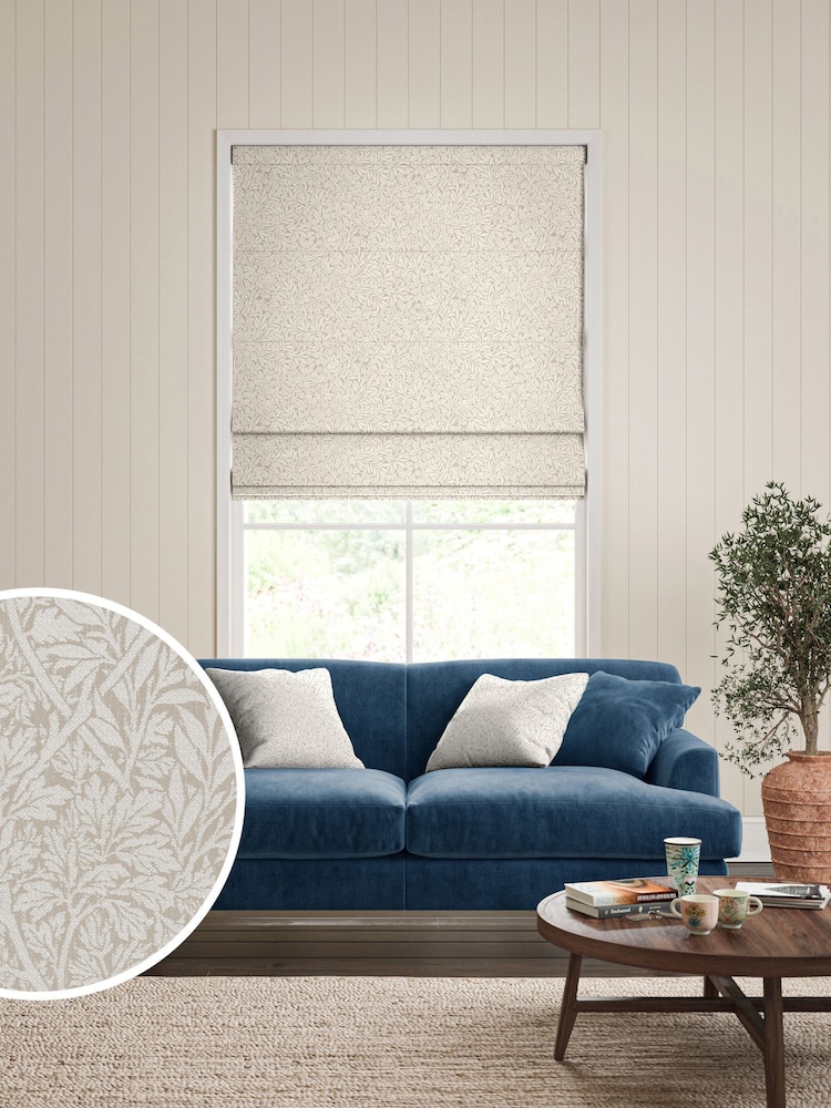 William Morris At Home Foliage Woven Hessian Made to Measure Roman Blind - Image 1 of 6