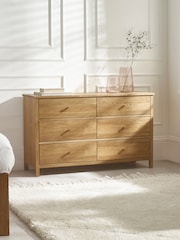 Julian Bowen Oak Coxmoor 6 Drawer Chest - Image 1 of 7