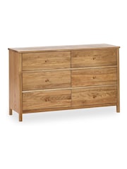 Julian Bowen Oak Coxmoor 6 Drawer Chest - Image 4 of 7