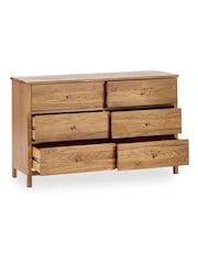 Julian Bowen Oak Coxmoor 6 Drawer Chest - Image 5 of 7