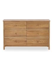 Julian Bowen Oak Coxmoor 6 Drawer Chest - Image 6 of 7