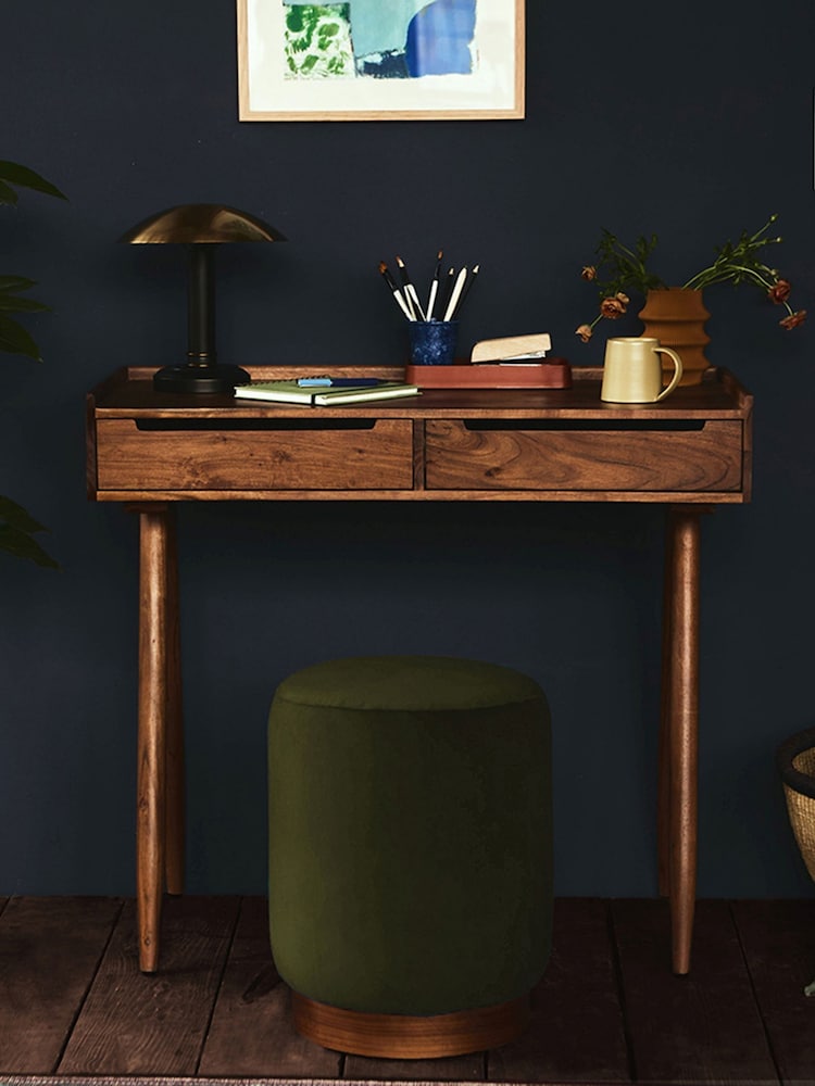 Swoon Dark Brown Southwark Acacia Wood Two-Drawer Desk - Image 1 of 7 Swoon Dark Brown Southwark Acacia Wood Two-Drawer Desk - Image 1 of 7