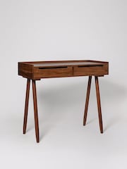 Swoon Dark Brown Southwark Acacia Wood Two-Drawer Desk - Image 3 of 7