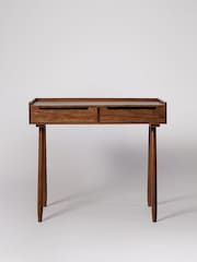 Swoon Dark Brown Southwark Acacia Wood Two-Drawer Desk - Image 6 of 7