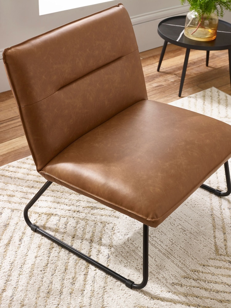 Julian Bowen Brown Saxon Lounge Chair - Image 2 of 8