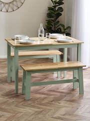 Julian Bowen Sage Green and Natural Oak Effect Linwood Small Bench - Image 1 of 15