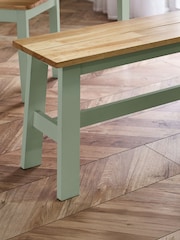 Julian Bowen Sage Green and Natural Oak Effect Linwood Small Bench - Image 2 of 15