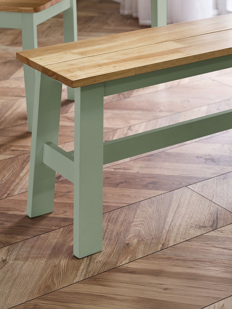Julian Bowen Sage Green and Natural Oak Effect Linwood Small Bench - Image 2 of 15