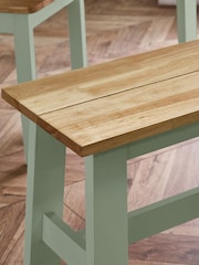 Julian Bowen Sage Green and Natural Oak Effect Linwood Small Bench - Image 3 of 15